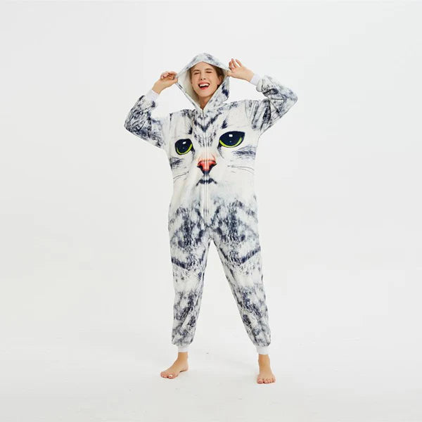 Unisex Animal Pyjamas - 3D Cat