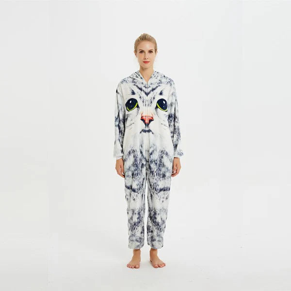 Unisex Animal Pyjamas - 3D Cat