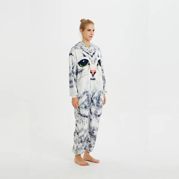 Unisex Animal Pyjamas - 3D Cat