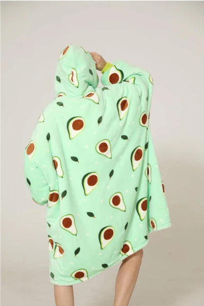 Lazy Avocado Hoodie Blanket