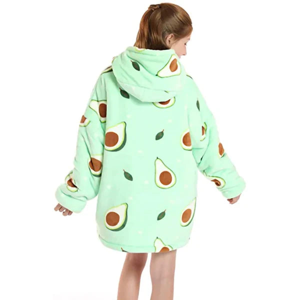 Kid Lazy Avocado Hoodie Blanket