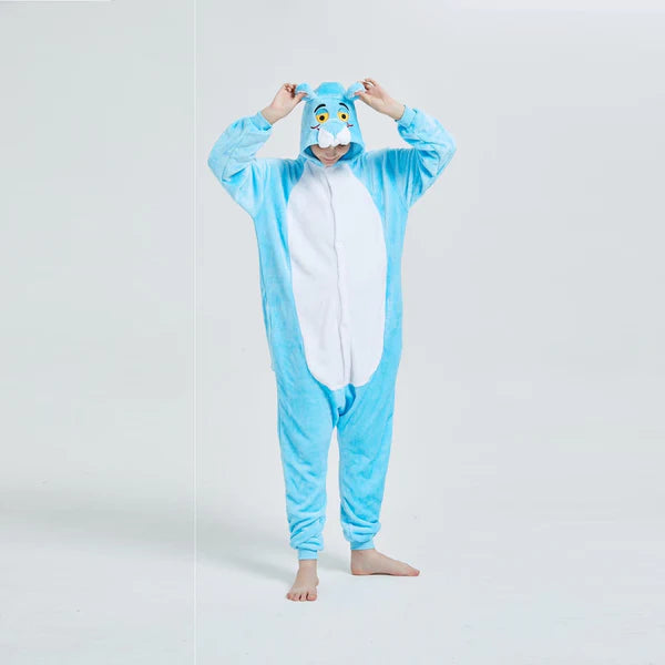 Unisex Animal Pyjamas - Blue Panther