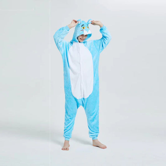 Unisex Animal Pyjamas - Blue Panther