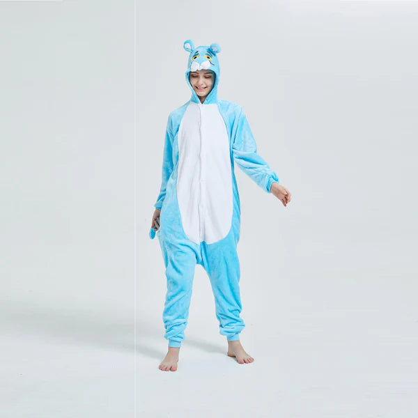 Unisex Animal Pyjamas - Blue Panther