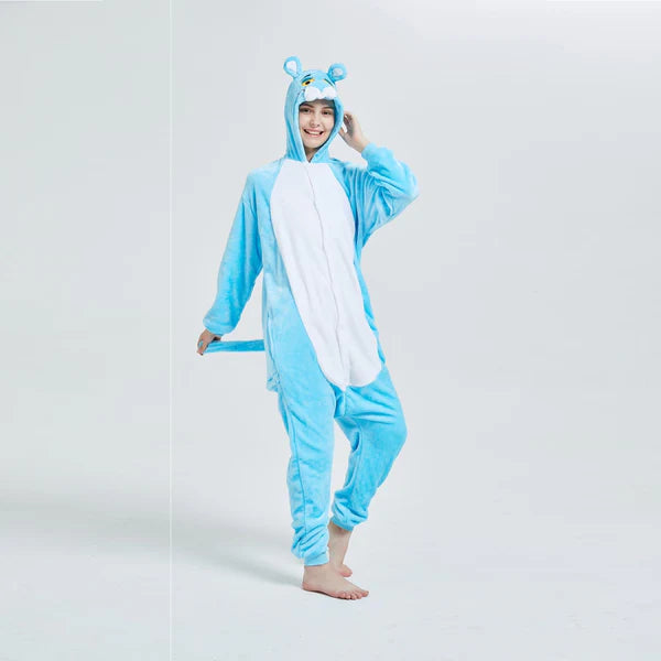 Unisex Animal Pyjamas - Blue Panther