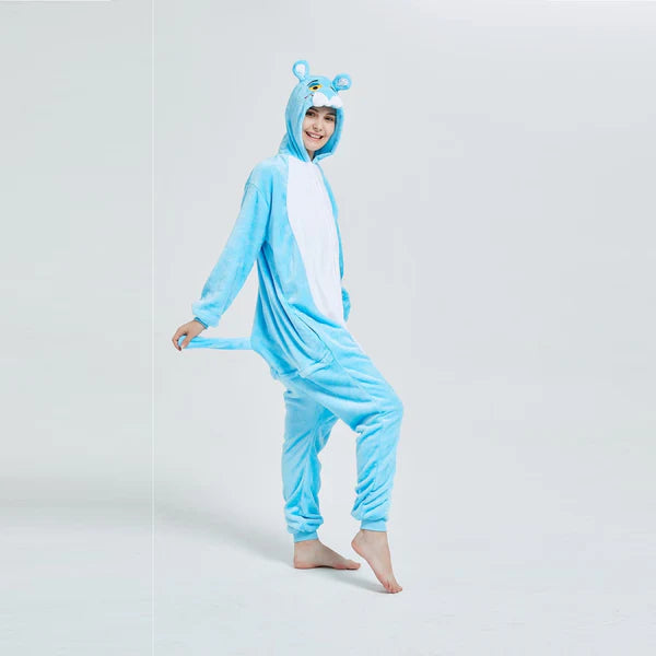 Unisex Animal Pyjamas - Blue Panther