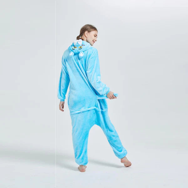 Unisex Animal Pyjamas - Blue Panther