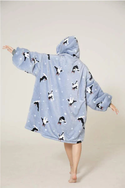 Lazy French Bulldog Hoodie Blanket