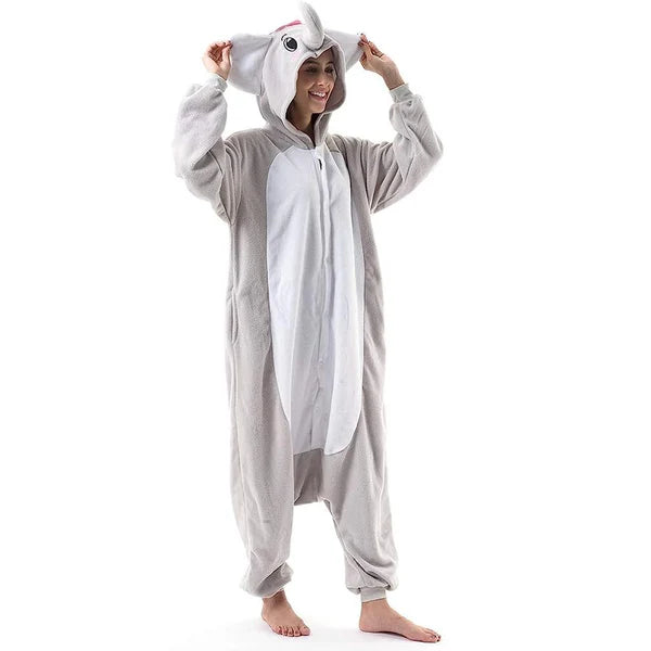 Unisex Animal Pyjamas - Grey Elephant