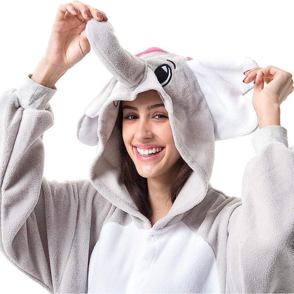 Unisex Animal Pyjamas - Grey Elephant