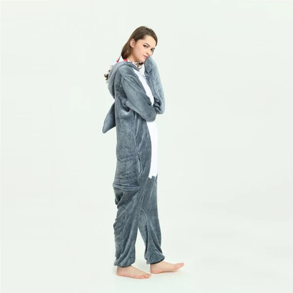 Unisex Animal Pyjamas - Grey Shark