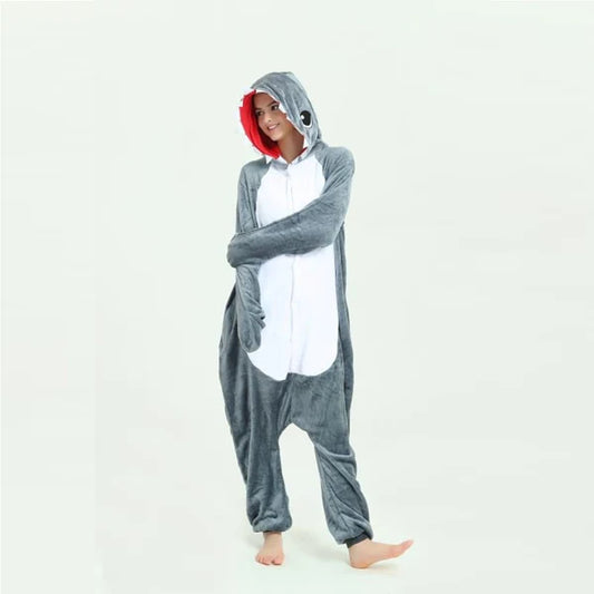 Unisex Animal Pyjamas - Grey Shark