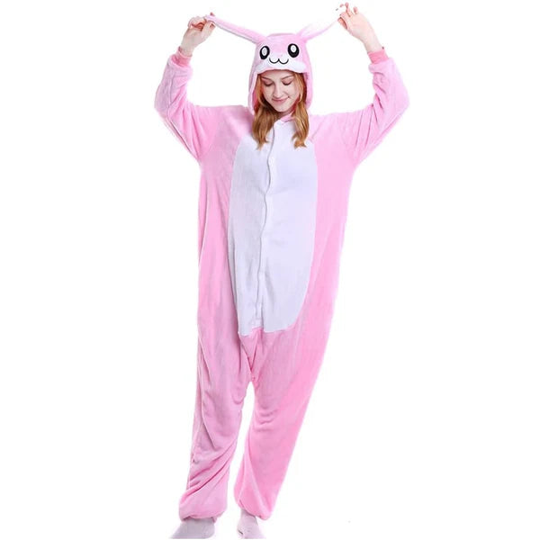 Unisex Animal Pyjamas - Pink Bunny