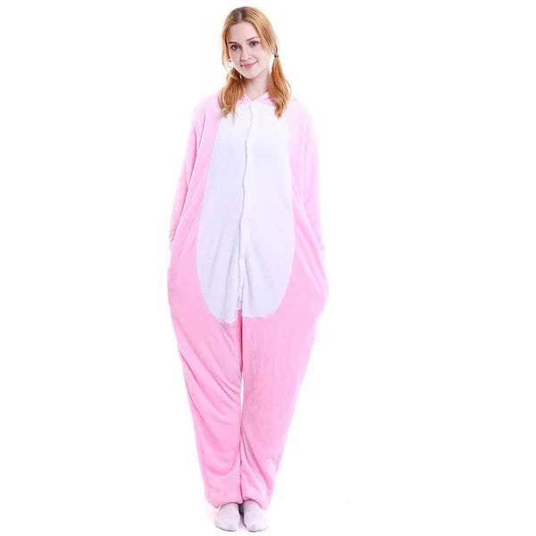 Unisex Animal Pyjamas - Pink Bunny