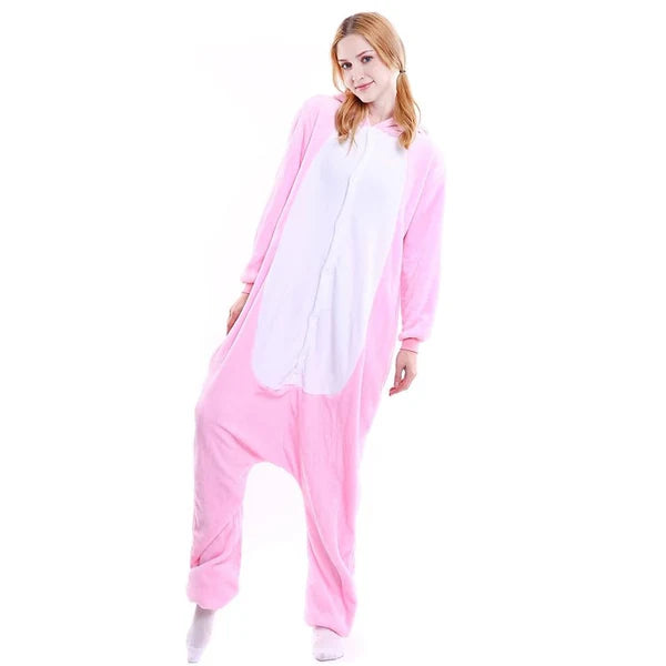 Unisex Animal Pyjamas - Pink Bunny