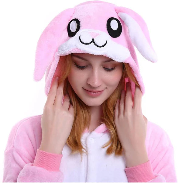 Unisex Animal Pyjamas - Pink Bunny