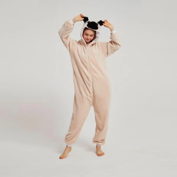 Unisex Animal Pyjamas - Pug Dog