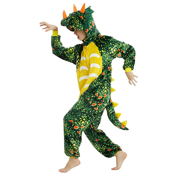 Unisex Animal Pyjamas - Green  Dinosaur