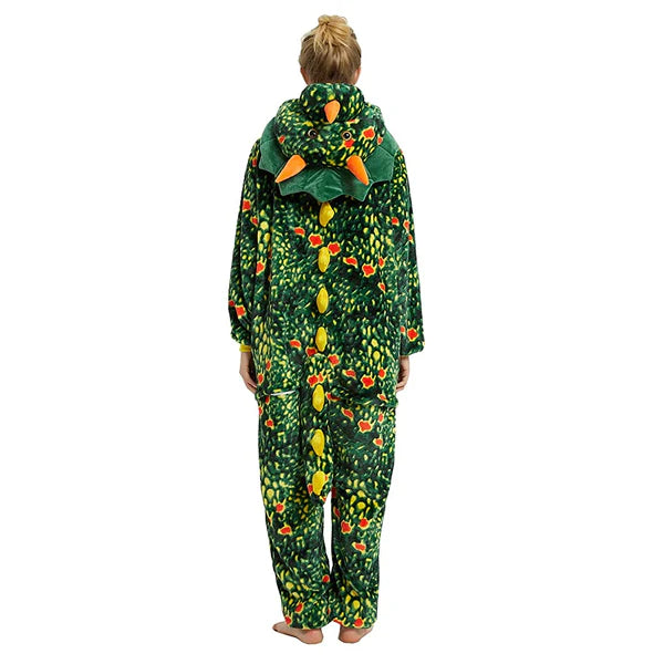 Unisex Animal Pyjamas - Green  Dinosaur