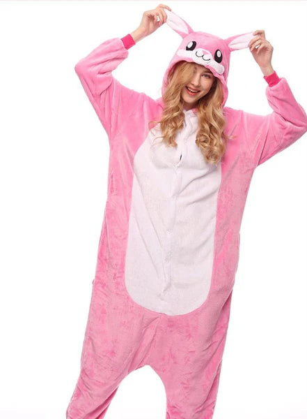 Unisex Animal Pyjamas - Pink Bunny