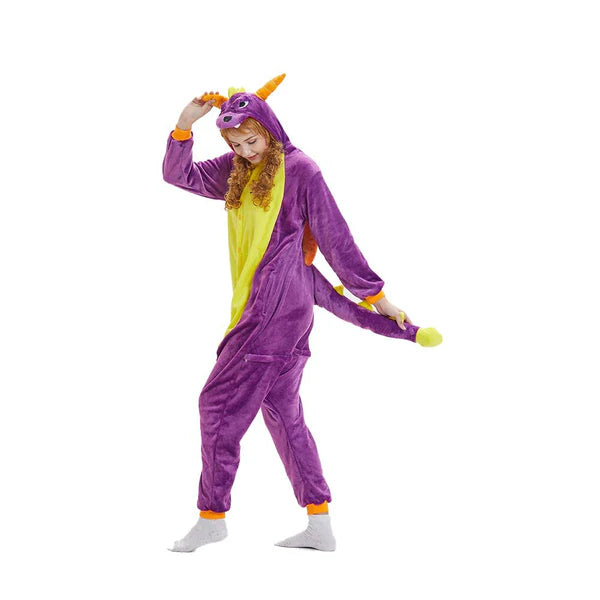 Unisex Animal Pyjamas - Purple Spyro Dragon