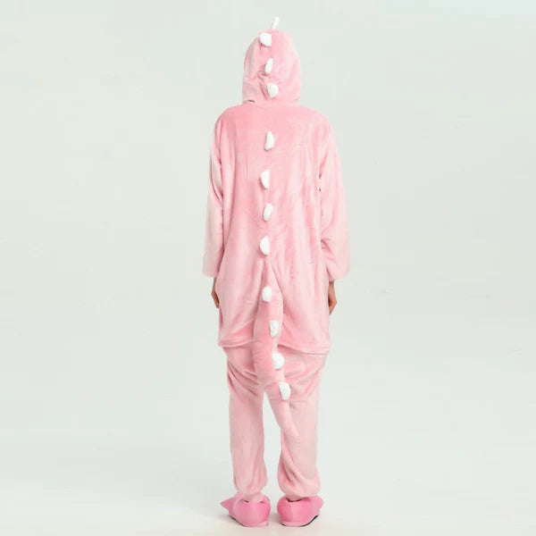 Unisex Animal Pyjamas - Pink Dinosaur